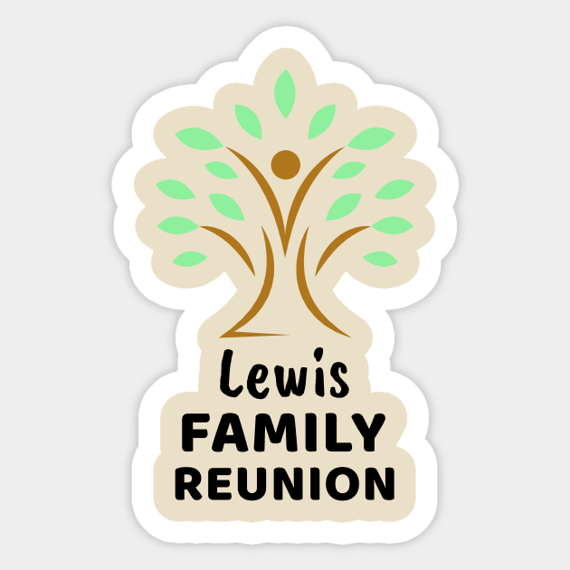 Lewis Family Reunion Design Sticker by Preston James Designs